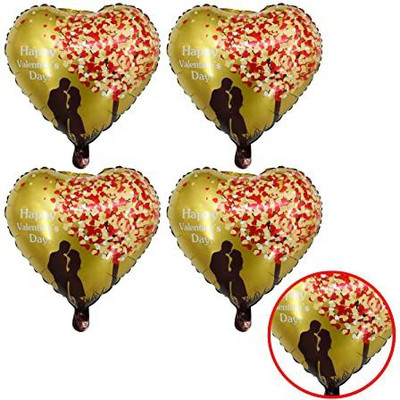 AMFIN (Pack of 4) Happy Valentine's Day Heart Shape Foil Balloon Bouquet & Curling Ribbon for Valentines Party Decorations / Valentine Decoration Items for Room - Black, Gold & Red AMFIN (Pack of 4) Happy Valentine's Day Heart Shape Foil Balloon Bouquet & Curling Ribbon for Valentines Party Decorations / Valentine Decoration Items for Room - Black, Gold & Red