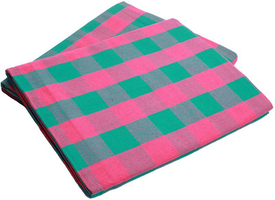 Tharunsha Elite Checkered Single AC Blanket for  Mild Winter(Cotton, GREEN Pink Green)