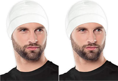 CozyFox Solid Skull Cap Cap(Pack of 2)