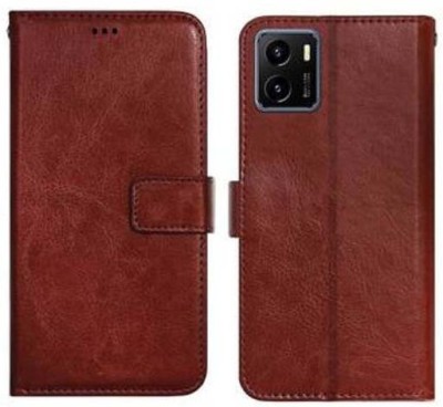 Loopee Flip Cover for Vivo Y15s, V2120(Brown, Grip Case, Pack of: 1)