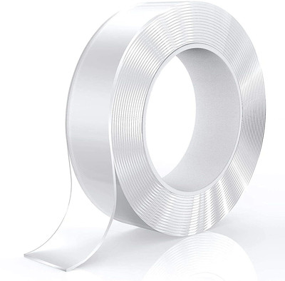 FRKB 3 Meter Double Side Reusable Handheld Both Side Tape (Manual)(Transparent)