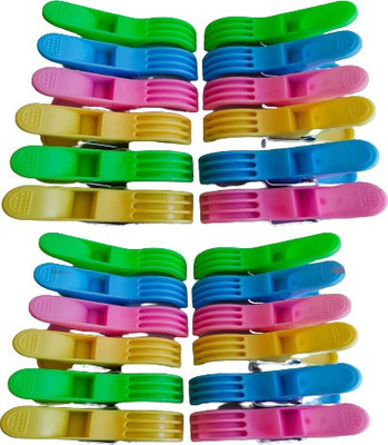 Shivarth Shivarth Kapde wali Chimti Rust Cloth Saree Peg Clothes Clip (Pack of 24) Plastic Cloth Clips(Multicolor Pack of 24)