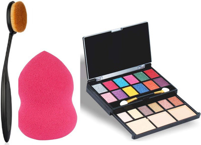 MYEONG NEW BEST LOOK PERFECT MAKE UP ALL TIME PROFESSIONAL LOOK MAKE UP KIT WITH SOFT BLENDER AND BRUSH(3 Items in the set)