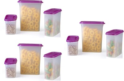 Romax Plastic Grocery Container  - 2000 ml, 1500 ml, 1000 ml(Pack of 9, Purple)