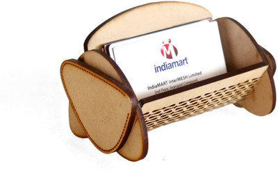 YIXT 1 Compartments wooden desk organizer pen sstand card holder(Brown)