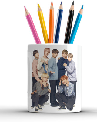 Shieldsmore 1 Compartments Ceramic Pen Stand(White)