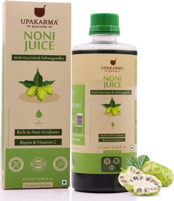 UPAKARMA Ayurveda Premium Herbal Noni Juice Enriched with Garcinia, Ashwagandha and Aloe Vera for Nutrient Absorption I No Added Sugar - 475ml(475 ml)