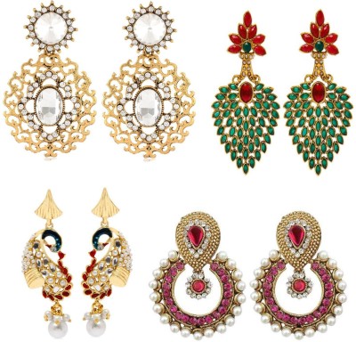 Angel In You Wedding Earring Collection Cubic Zirconia, Pearl Alloy Drops & Danglers, Earring Set, Chandbali Earring