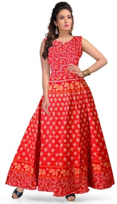 Kanishka Boutique Flared/A-line Gown(Red)