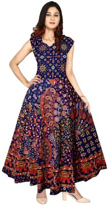 Kanishka Boutique Straight Gown(Blue)