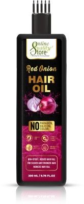 Online Quality Store Red Onion Hair Oil For Hair fall Control Non Sticky with Comb Applicator Hair Oil(200 ml)