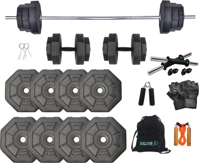 STARX 32 kg 32Kg Hexa weight with 5ft Straight Rod and Accessories Home Gym Combo