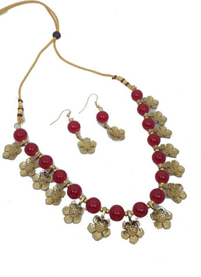 JMBW Mother of Pearl Red, Gold Jewellery Set(Pack of 1)