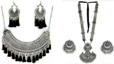AasmaFashion Oxidised Silver Silver Jewellery Set(Pack of 1)