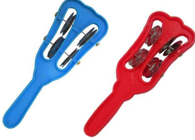 SHRI ANAND Plastic Manjira Hand Kartal Intstrument for Bhajan Cymbals set of 2 Manjira Kartal Instrument