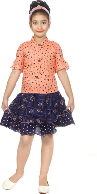 HOTTIE NOTTIE Girls Casual Top Skirt(PEACH)