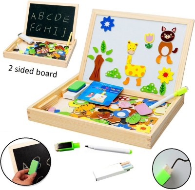 Bestie Toys Learning Wooden Magnetic Board Puzzle Game(Multicolor)