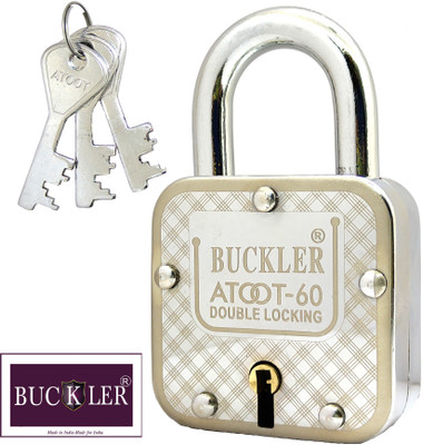 BUCKLER Atoot 60MM-8 Levers Double Locking with 3 Keys Iron Lock(Silver, Light Gold)