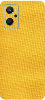 Mclaxa Yellow Carbon Fiber Mobile Back Skin, Yellow Carbon Fiber, REALME 9I Mobile Skin(Yellow Carbon Fiber Skin With Super Matte Finish)