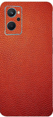Mclaxa Red Leather Mobile Back Skin, Red Leather, REALME 9I Mobile Skin(Red Leather Skin With Super Matte Finish)