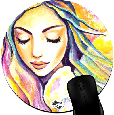 Raavi colors Cartoon Printed Non-Slippery Rubber base Round Non Slip Base Mousepad(Multicolor)