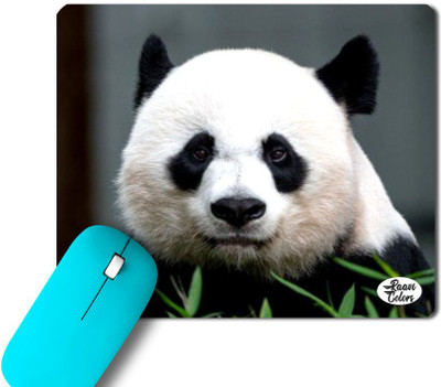 Raavi colors Panda Printed Non-Slippery Rubber base Rectangle Non Slip Base Mousepad(Black)