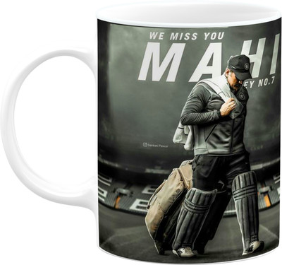 PrintingZone Ms Dhoni mug Captain Cool Mahi CSK Chenai Super King (JK) Ceramic Coffee Mug(350 ml)
