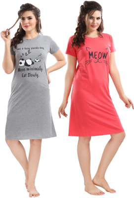 XOYA Women Nighty Set(Grey)