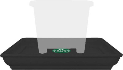 TrustBasket UV Treated Square Bottom Tray 8 inch Black Color - Set of 3 Plant Container Set(Pack of 3, Plastic)