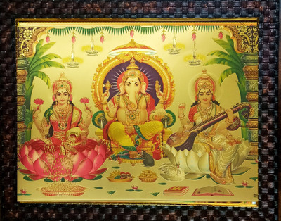 FRAMTASTIC lakshmi ganesh saraswati god Religious Frame