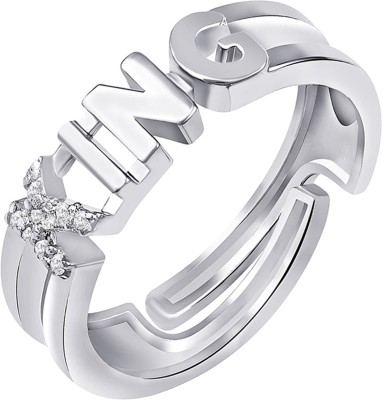 mahi Alloy Crystal Rhodium Plated Ring