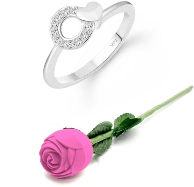 VIGHNAHARTA valentine day ring rose box Lord of The Rings Genuine Ring for Women and Girls Alloy Cubic Zirconia Rhodium Plated Ring