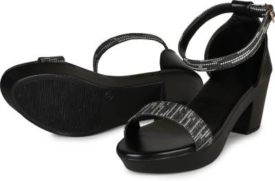 LADOO'S Women Black Heels