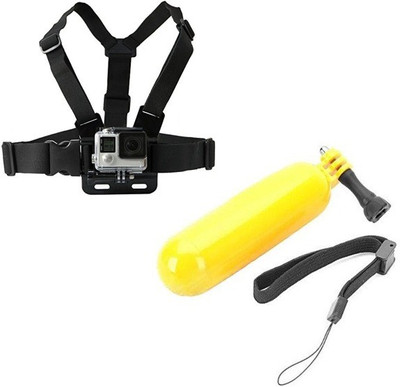 quikprof Chest Strap And Floating Grip Combo For Hero, 2/3/3 SJCAM, Yi & Strap(Black, Yellow)