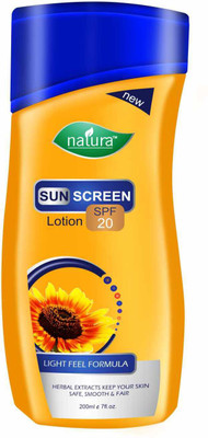 Natura Sunscreen - SPF 50 SUNSCREEN SPF 20 SUN BLOCK LOTION LIGHT FEEL LOTION - SPF 20(200 ml)