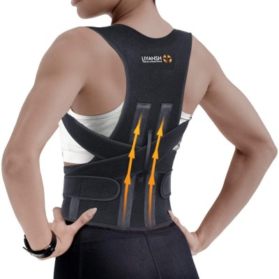 LIYANSH Free Size Belt For Men And Women For Back Pain Belt Posture Corrector(Black)