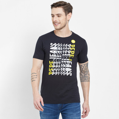 Pepe Jeans Printed Men Round Neck Black T-Shirt