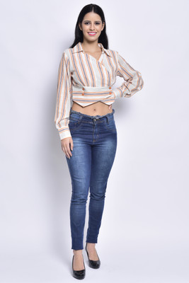 PRETTY LOVING THING Casual Printed Women White Top
