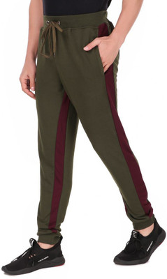 KZALCON Colorblock Men Green Track Pants
