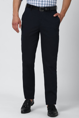 PETER ENGLAND Slim Fit Men Dark Blue Trousers