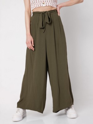 VERO MODA Flared Women Green Trousers