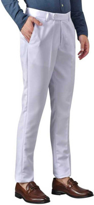 SLC Regular Fit Men White Trousers