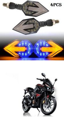 PECUNIA Front, Rear LED Indicator Light for Bajaj Pulsar(White, Amber)