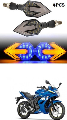 PECUNIA Front, Rear LED Indicator Light for Suzuki Gixxer SF(White, Amber)