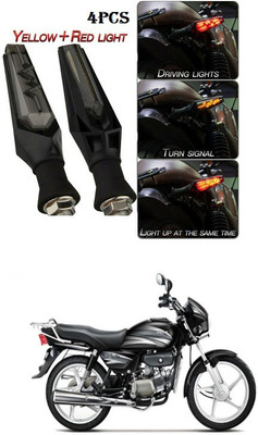 PECUNIA Front, Rear LED Indicator Light for Hero Splendor Plus(Yellow)
