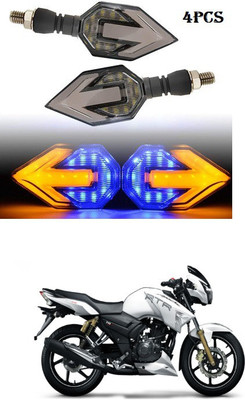 PECUNIA Front, Rear LED Indicator Light for TVS Apache RTR 180(White, Amber)