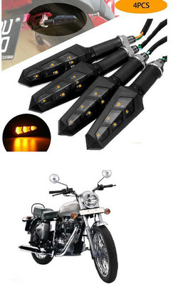PECUNIA Front, Rear LED Indicator Light for Royal Enfield 500(Yellow)