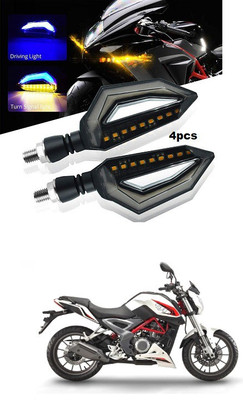 PECUNIA Front, Rear LED Indicator Light for Universal For Bike(Yellow)