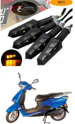 PECUNIA Front, Rear LED Indicator Light for Universal For Bike Universal For Bike(Yellow)