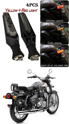 PECUNIA Front, Rear LED Indicator Light for Royal Enfield 500(Yellow, Red)